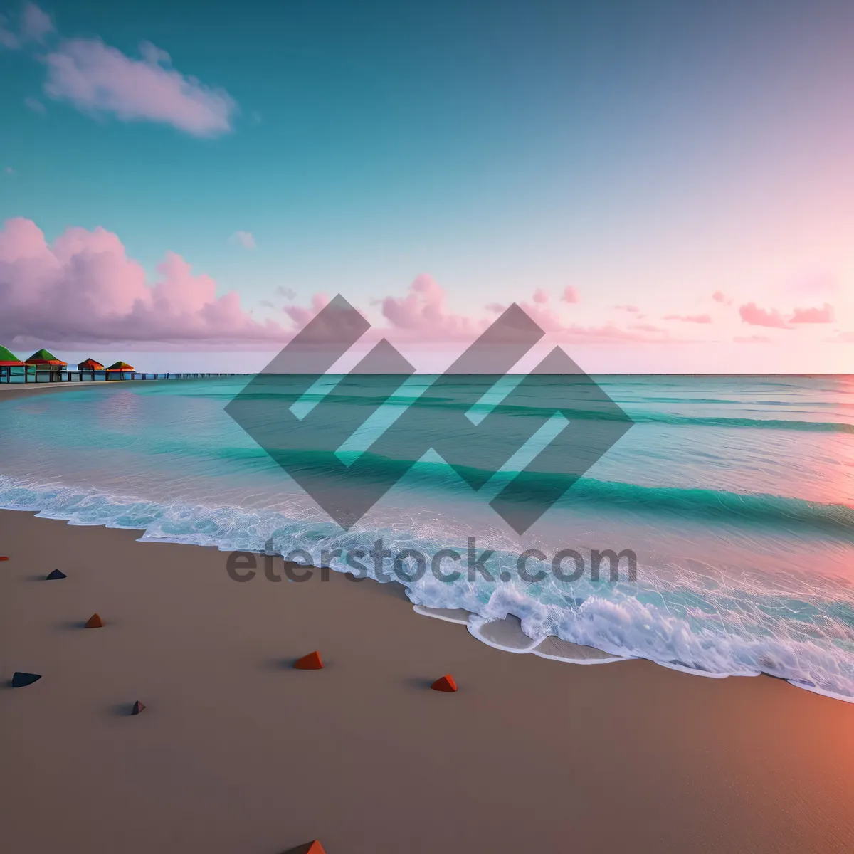 Picture of Serene Tropical Beachscape: Blissful Coastal Paradise