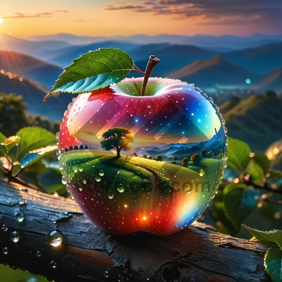 Picture of Delicious and Healthy Apple and Strawberry Fruit Salad