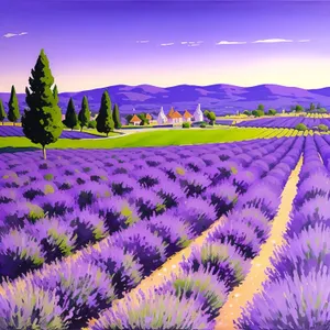 Serene Lavender Meadow Under Open Sky