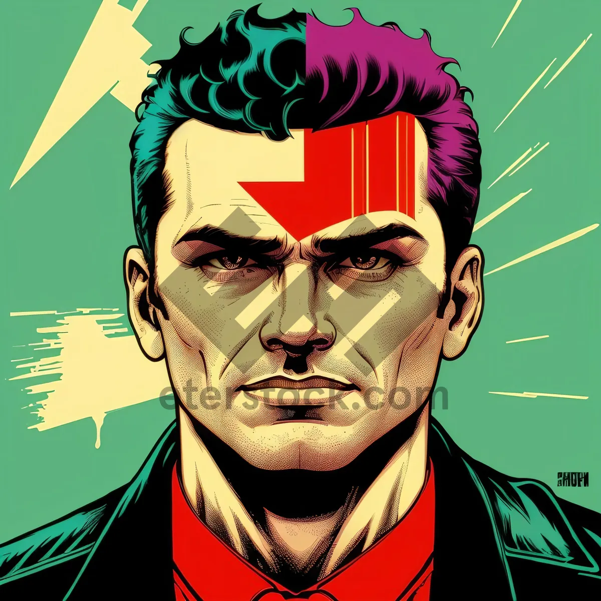 Picture of Comic Book Portrait of a Printed Man