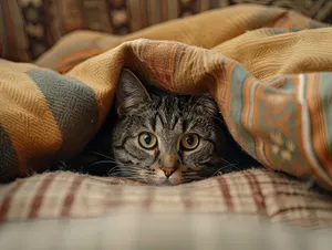 Adorable gray kitten with curious eyes.