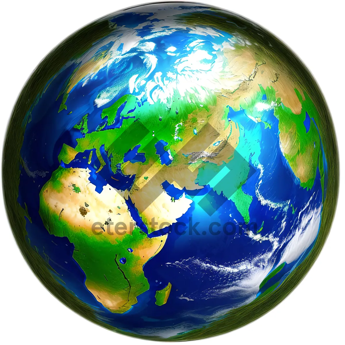 Picture of Global Map: World Sphere with Continents and Oceans