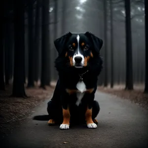 Black Swiss Mountain Dog - Cute Purebred Canine Portrait