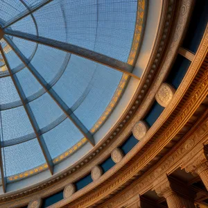 Modern Glass Dome Building in City Center