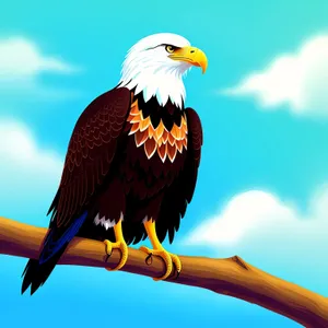 Wild Bald Eagle in Focus: Majestic Predator with Piercing Yellow Eye