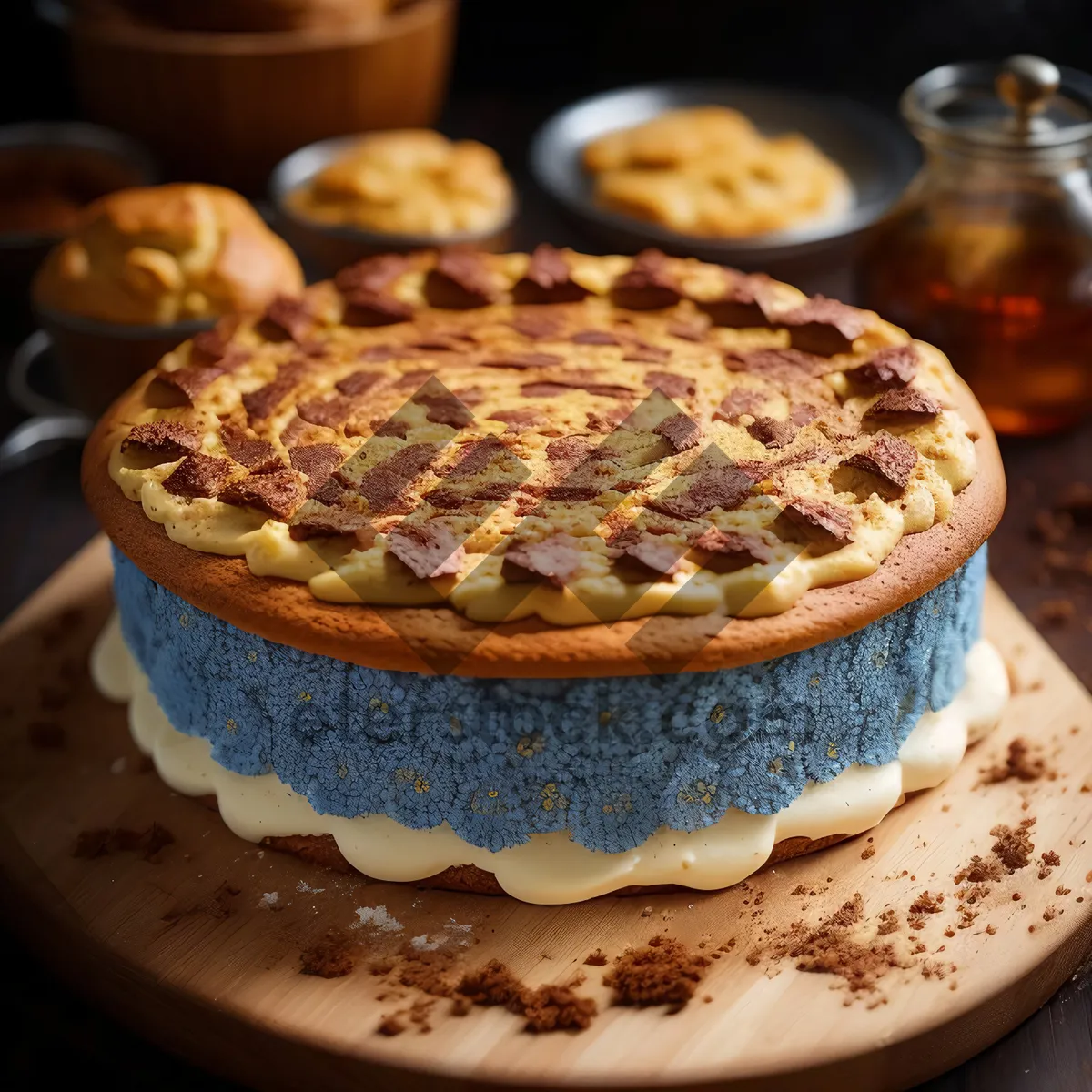 Picture of Delicious Fruit Trifle Dessert on Plate