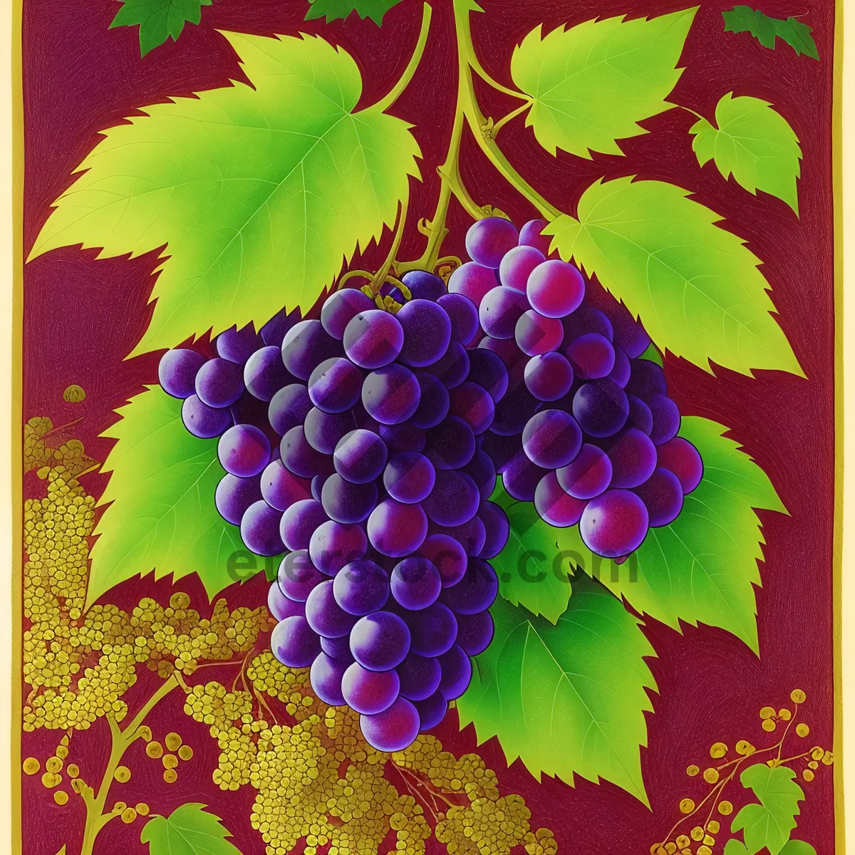 Picture of Festive Grape Motif Frame for Colorful Holiday Decorations