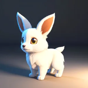 Fluffy Bunny Toy with Cute Cartoon Features