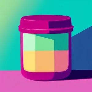 Prescription Drug Jelly in Plastic Container - Shiny Square Icon