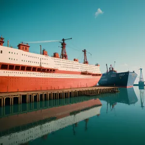 Seafaring Liner at City Port: Ocean-bound Travel