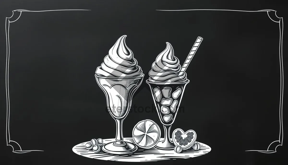 Picture of Black wine glass on baron table