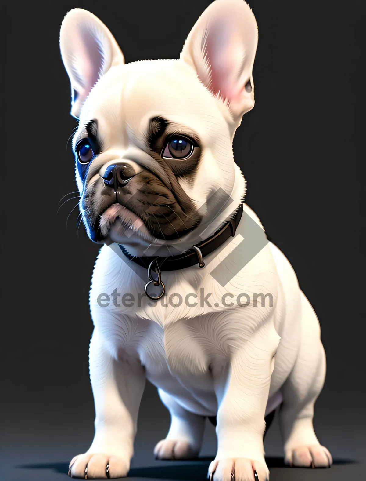 Picture of Delightful studio portrait captures the charm of an adorable bulldog puppy