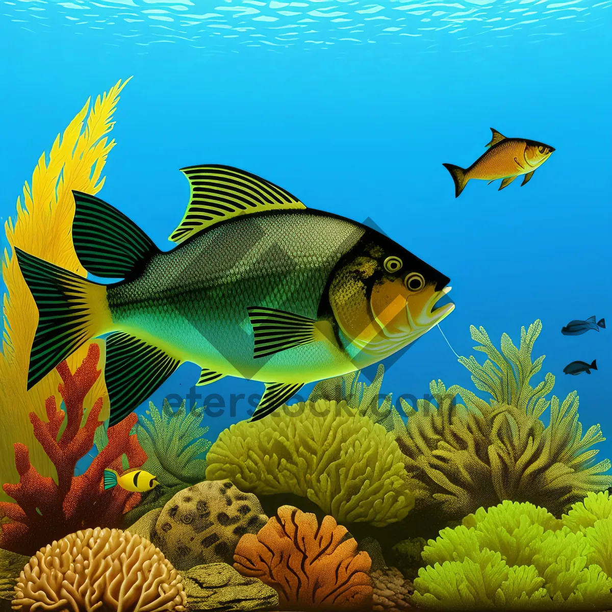 Picture of Colorful Tropical Fish in Majestic Coral Reef