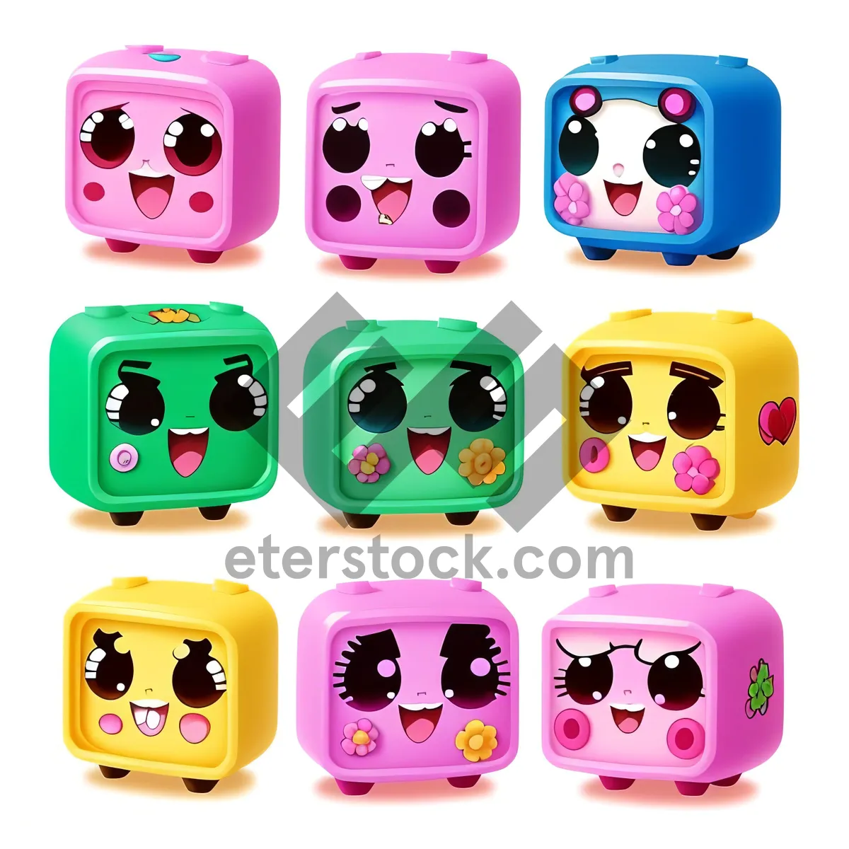 Picture of Cartoon Pencil Sharpener Icon Set