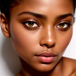 Beautiful Closeup of Attractive Model's Fresh Face