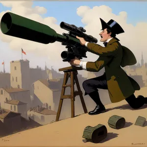 Skies and Sights: Man with Binoculars