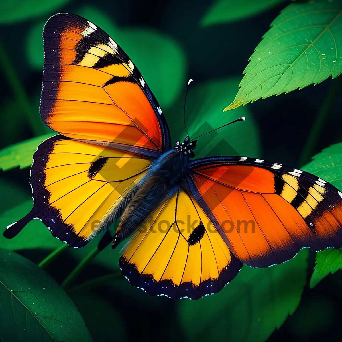 Picture of Vibrant Monarch Butterfly Resting on Flower