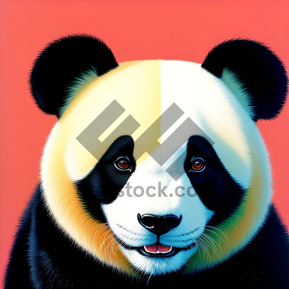 Picture of Panda Paws: Adorable Giant Panda with Intense Gaze