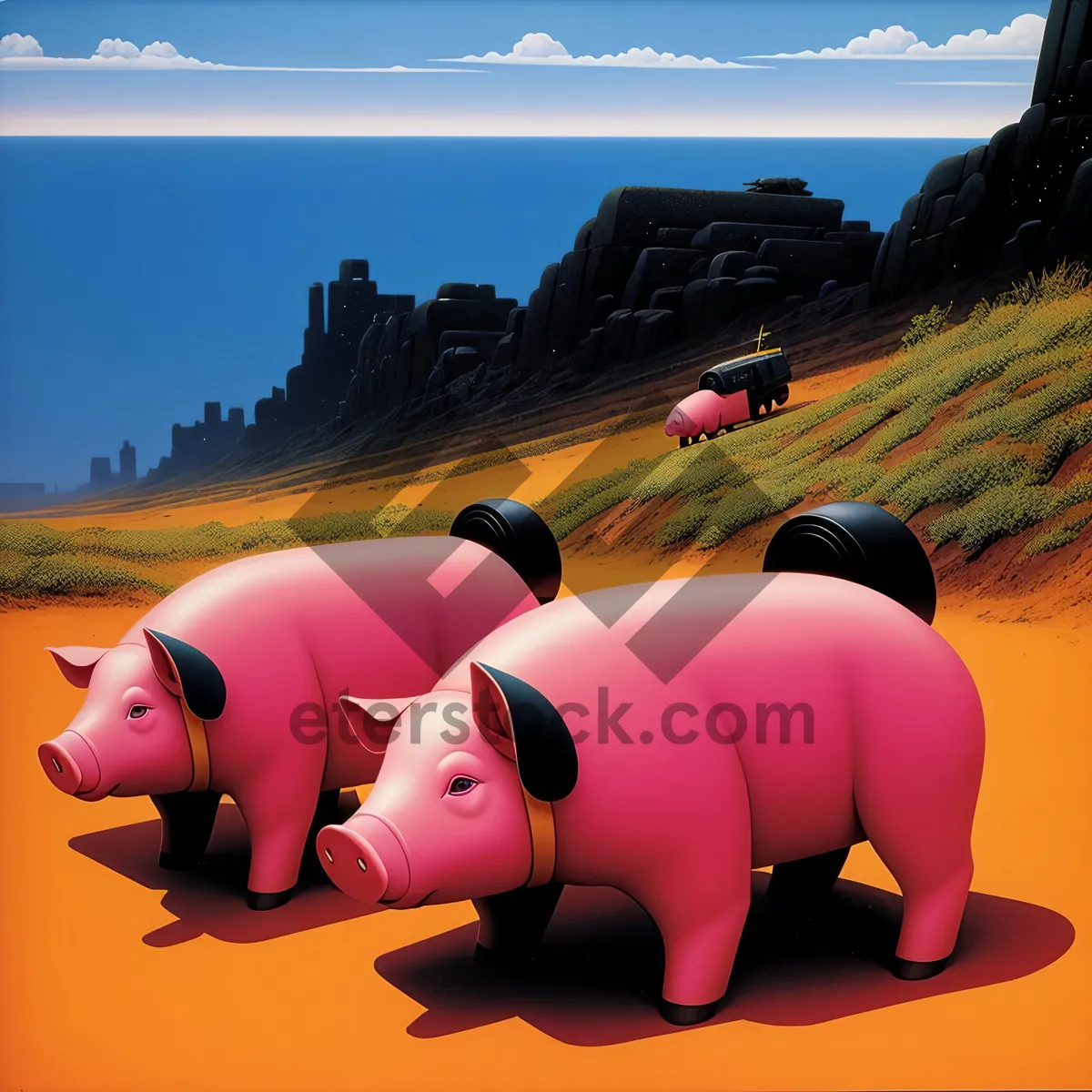 Picture of Pink Ceramic Piggy Bank for Savings