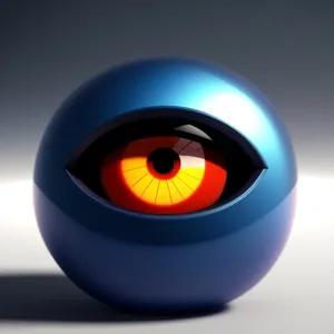 Glossy Glass Button Icon - 3D round design.