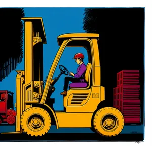 Heavy-duty Forklift Truck Transporting Cargo