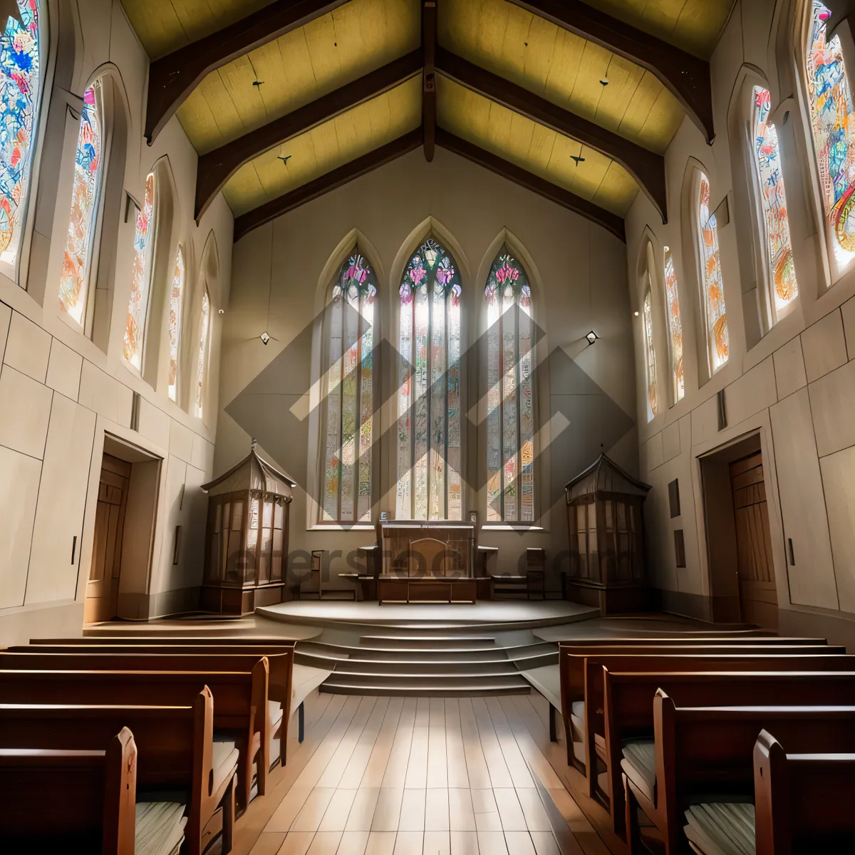 Picture of Historic Cathedral Interior with Beautiful Architectural Details