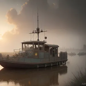 Nautical Fishing Boat in Tranquil Marina