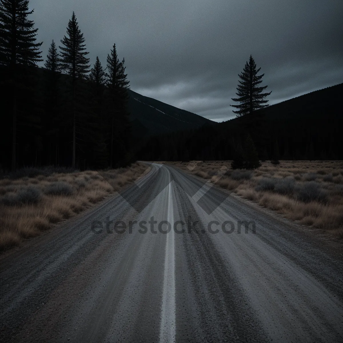 Picture of Scenic Highway through Mountainous Landscape