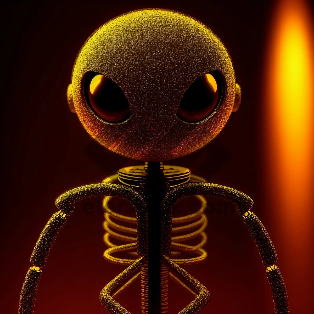 Picture of Black Human Skeleton with Microphone and Fiery Bones
