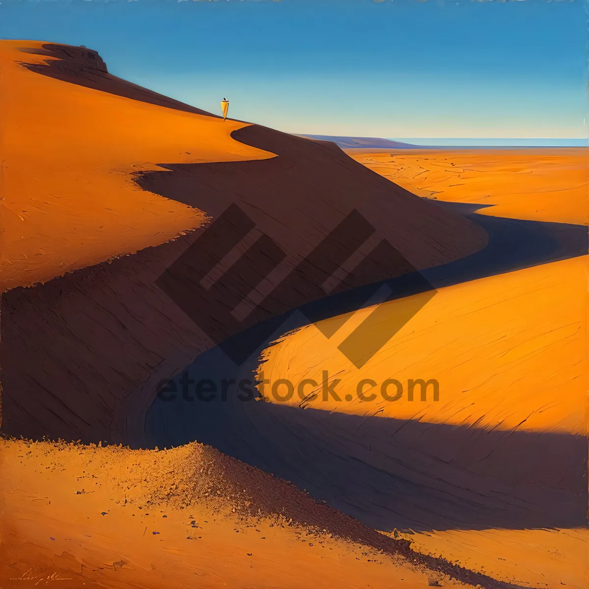 Picture of Hot Orange Sunset over Moroccan Sand Dunes