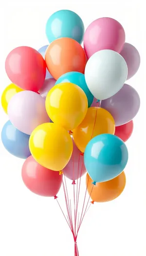 Vibrant party balloons in bright colors