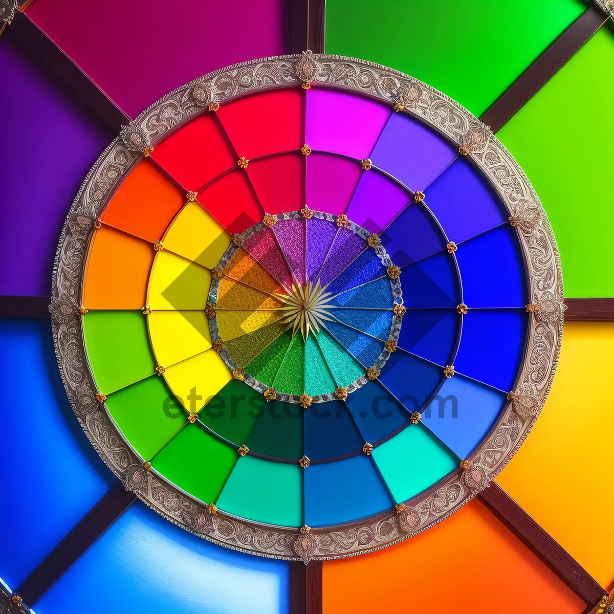 Picture of Colorful Pinwheel Balloon in Mechanical Wheel