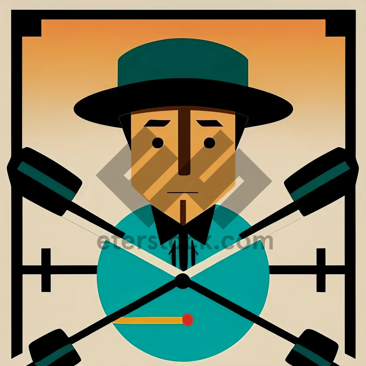 Picture of Cartoon man holding sign