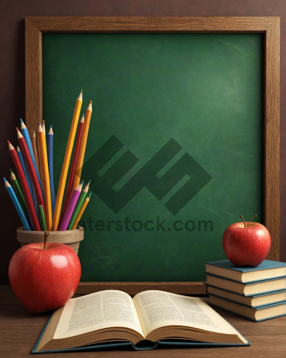 Picture of Colorful wooden pencils for creative education drawing.