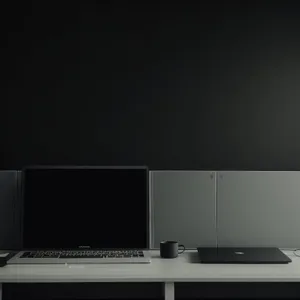 Modern Business Laptop Screen on Silver Desk