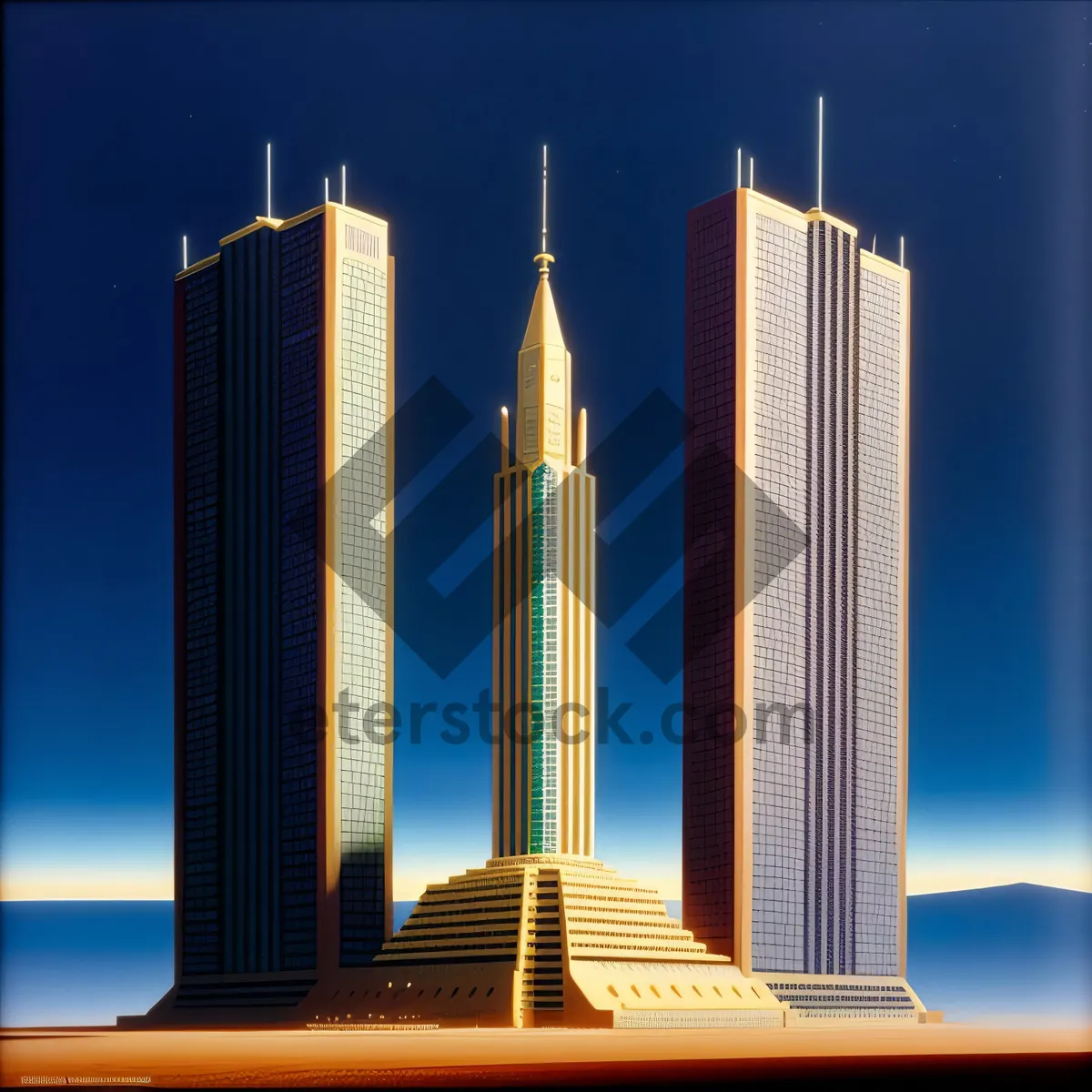 Picture of Urban Skyline with Modern Skyscrapers