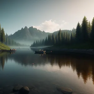 Serene Lake Reflection Amongst Majestic Mountains