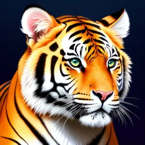 Striped Tiger Cat - Majestic Feline Beauty