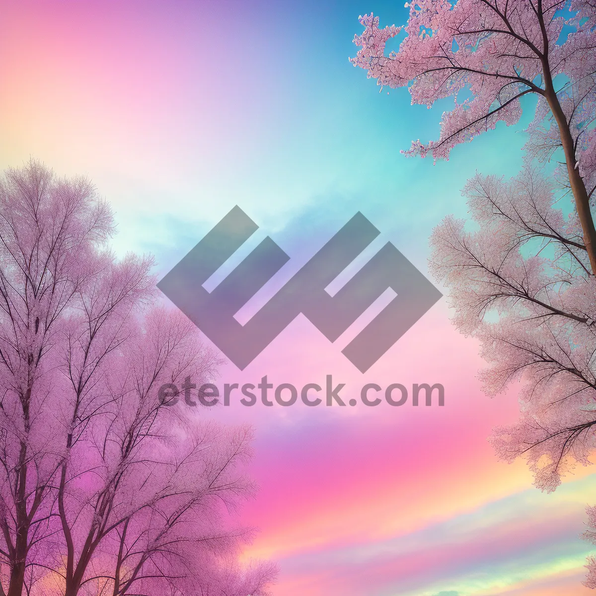 Picture of Serene Summer Sky with Vibrant Tree