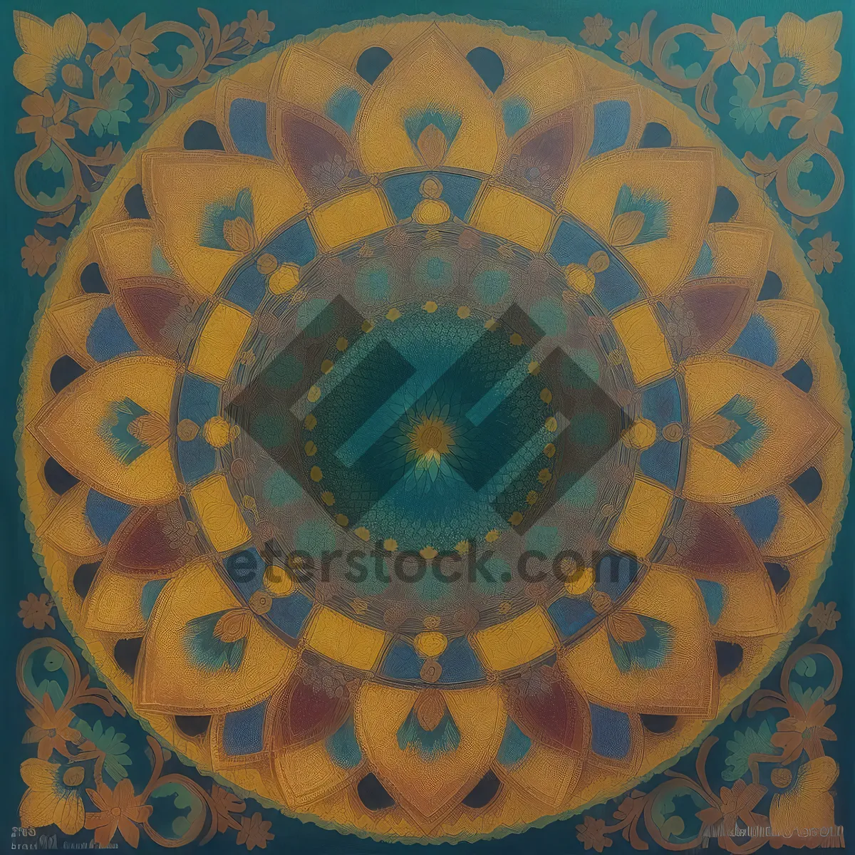 Picture of Arabesque-inspired Geometric Mosaic Art Wallpaper