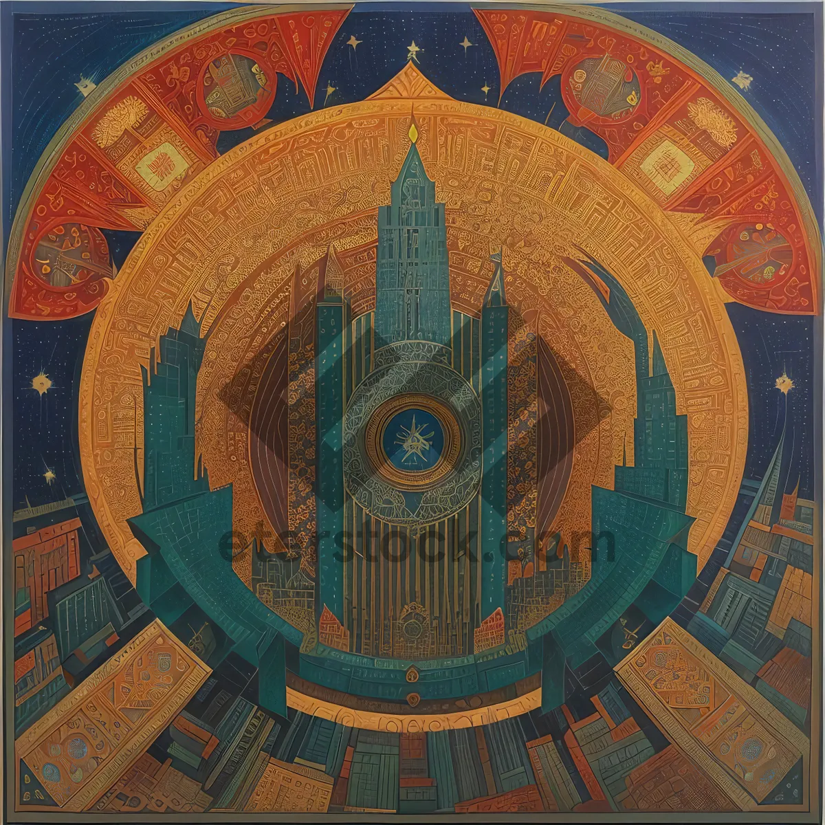 Picture of Religious Mosaic - Ancient Church Dome Tile Design