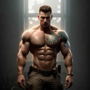 Ripped, Strong, and Sexy Bodybuilder Poses Shirtless