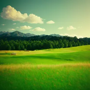 Vibrant Summer Countryside Landscape with Blue Sky