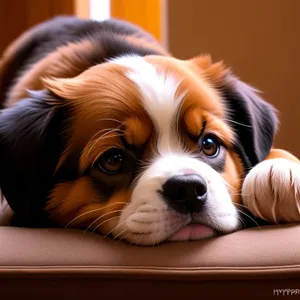 Adorable Toy Spaniel Puppy with Expressive Brown Eyes