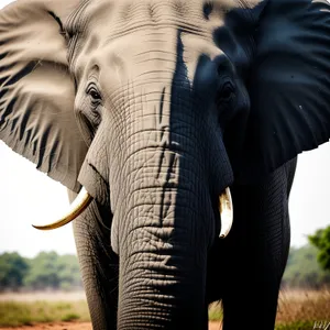 Wild African Elephant in National Park Safari