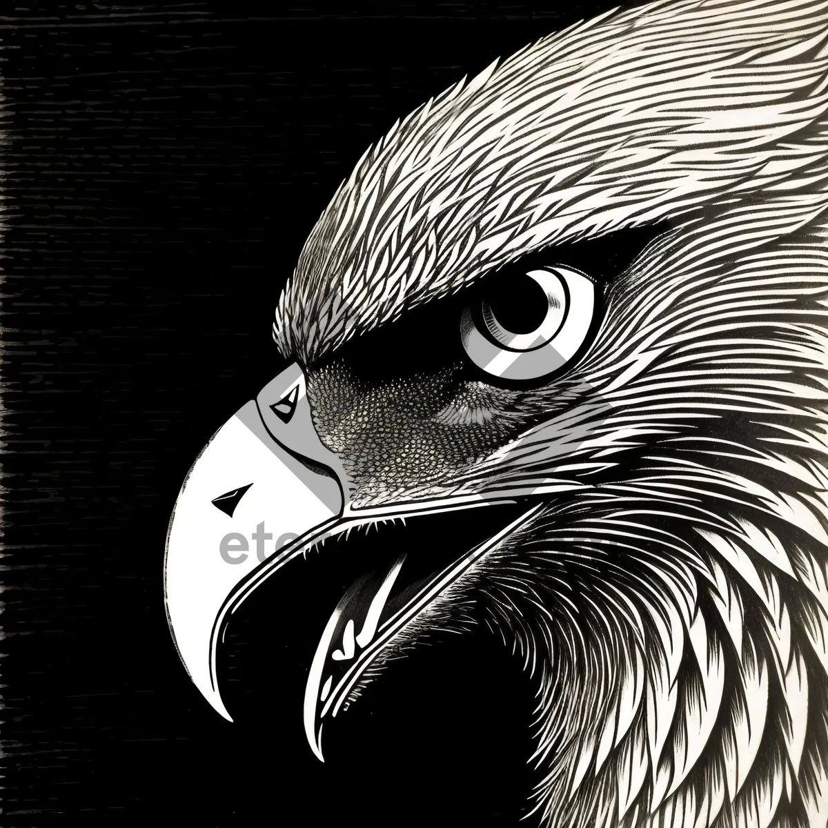 Picture of Wild Eagle with Intense Gaze
