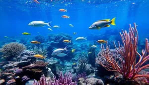 Colorful Tropical Fish on Coral Reef Underwater Dive