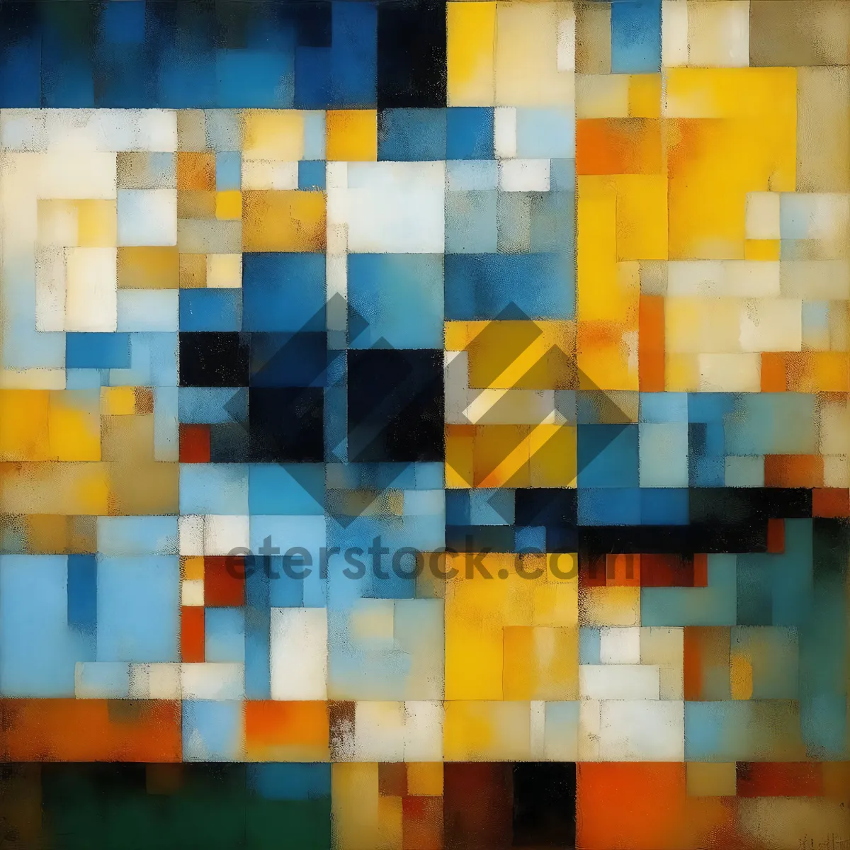 Picture of Colorful retro square mosaic backdrop.texture graphic design.