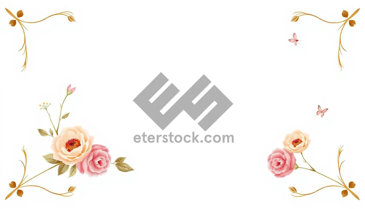 Picture of Floral holiday card decoration with leaf ornament shape.