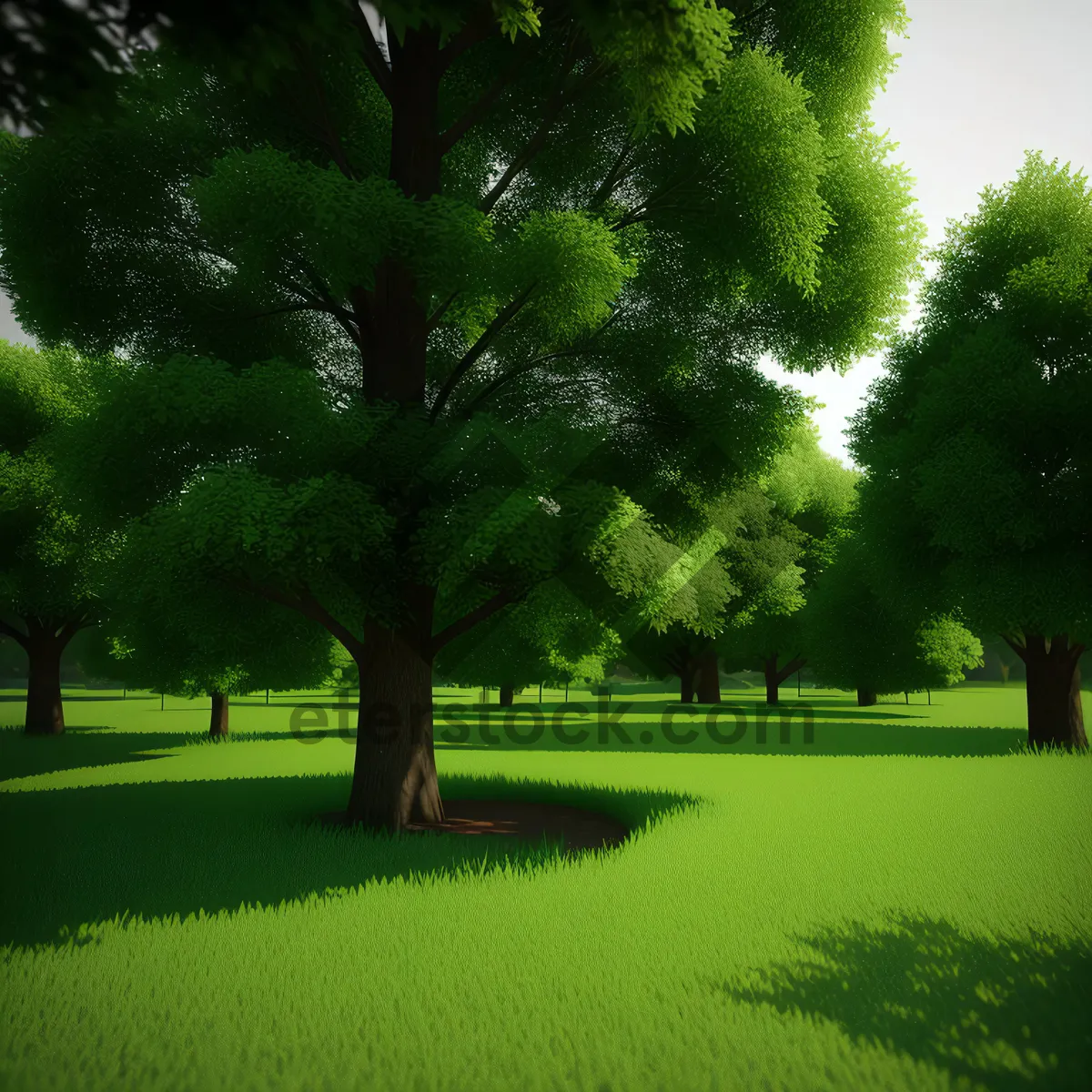 Picture of Serene Landscape with Lush Green Trees